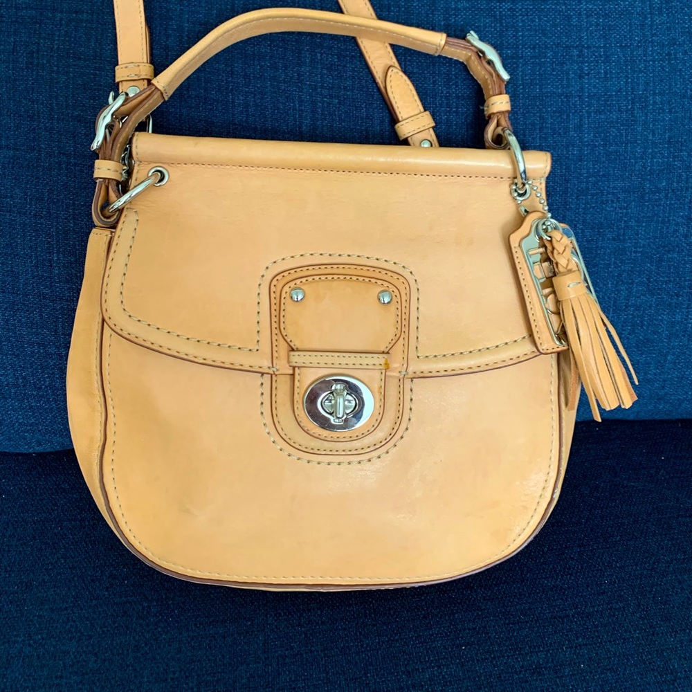 Tan Coach purse